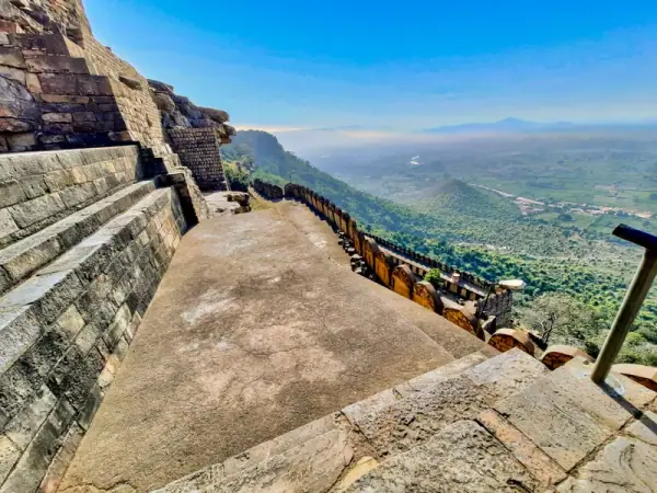 Kalinjar Fort panoramic view with Vindhya valleys, Banda