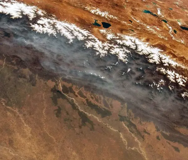 Pilibhit Tiger Reserve from space — Sharda River and Gangetic Plain, Pilibhit