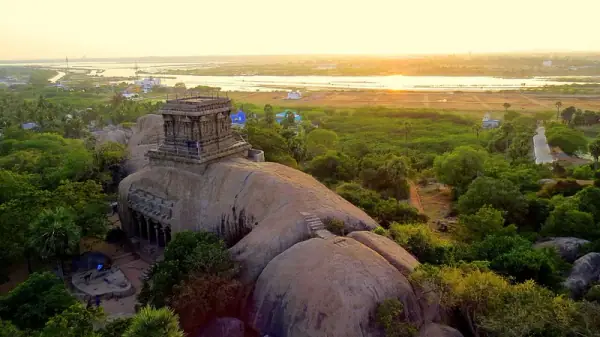 Mahabalipuram aerial, Mahabalipuram